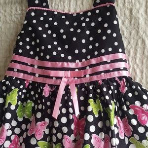 Bonnie Jean Dresses - Bonnie Jean Polka Dot Butterfly Print Dress Bonnie Jean Dresses - Bonnie Jean Polka Dot Butterfly Print Dress